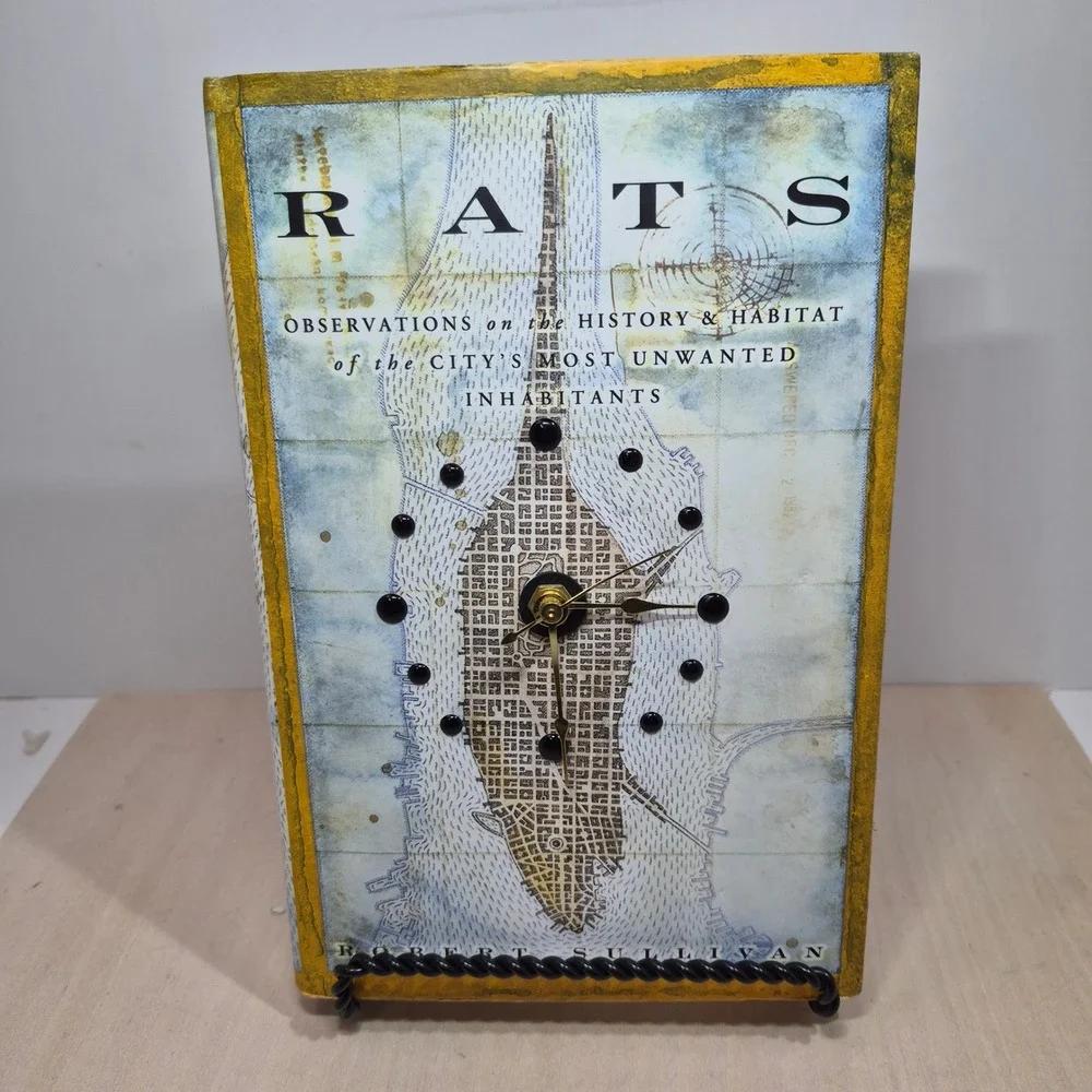 Robert Sullivan RATS Book Clock New York City Map Custom Art‎ Unique Decor